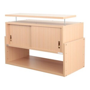 耐震上置き じしん作くん 幅86cm×奥行44cmタイプ(ナチュラル) 86-44A_棚 たな 収納 耐震 防災 転倒防止 家具 地震 じしん 地震対策 固定 上置き 天井つっぱり 隙間 バネ付き 引き戸扉 日本製 家具 インテリア ナチュラル_