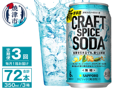 T0077-1303　【定期便3回】サッポロ クラフトスパイスソーダ 350ml×24本