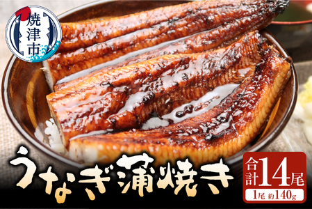 うなぎ蒲焼き(鰻長焼き)約140g 14尾