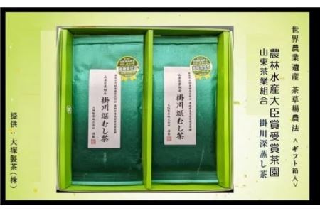 農林水産大臣賞受賞茶園 ･ 山東茶業組合･ 深蒸し掛川茶 100g×2袋 計200g ギフト箱入(新茶･令和7年5月下旬より発送 ②令和6年度産 今すぐ発送) 大塚製茶(※新茶受付あり) 1871