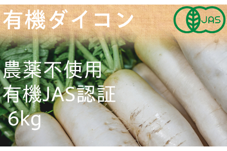 有機ダイコン 農薬不使用 有機JAS認証 冬季限定(12月、1月、2月発送)旬野菜 2136 オーガニック 無農薬 化学肥料不使用 細胞が緻密で煮くづれない 加熱を長くするほど旨味が増します 煮物やおでんに最適 冬の味覚 だいこん 大根