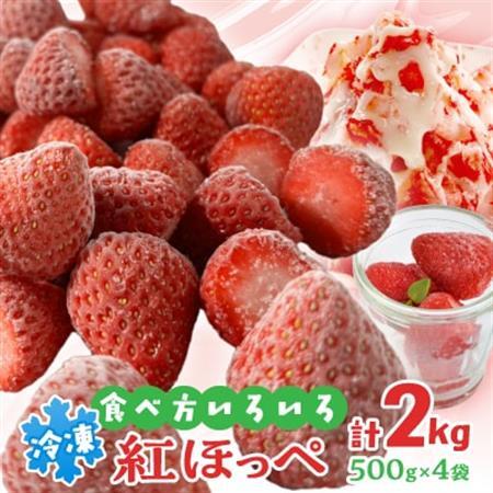 掛川産『ミズノ農園の完熟冷凍紅ほっぺ』500g×4袋[配送不可地域:離島・北海道・沖縄県・東北・中国・四国・九州]