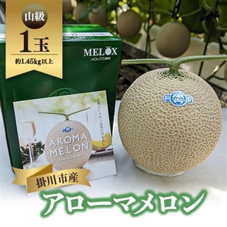 静岡温室マスクメロン アローマ印　　　　　山級約1.45kg以上　1玉【配送不可地域：離島・北海道・沖縄県】【1502111】