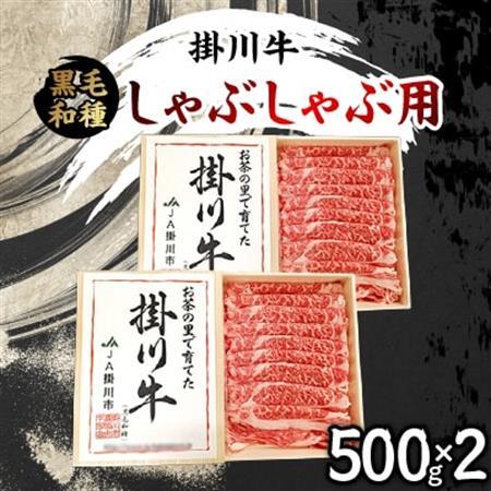 掛川牛(黒毛和種)しゃぶしゃぶ用 500g×2(冷凍)【配送不可地域：離島・北海道・沖縄県・四国・九州】【1670597】
