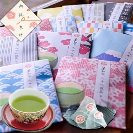 お茶旅 かわいい和柄たとう包み 八八茶ティーバッグ2包×10個[配送不可地域:離島・沖縄県]