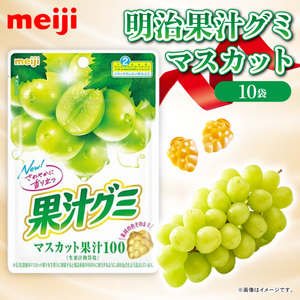 グミ 明治 果汁グミ マスカット 10袋 セット ( マスカット お菓子 おやつ フルーツ 果物 果汁 詰め合わせ 詰合せ セット 人気 まとめ買い 明治 静岡県 藤枝市 人気グミ ふるさと納税 ふるさと furusato おすすめ 送料無料)