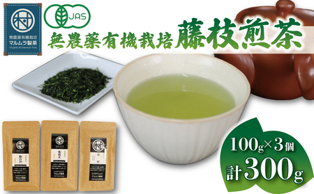 有機 栽培 藤枝 煎茶 3種セット 100g×3個 計300g 無農薬 煎茶 有機栽培 お茶 静岡茶 贈答 ギフト お取り寄せ マルムラ製茶 静岡県産 藤枝