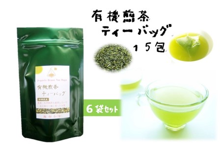 煎茶 ティーバッグ 6袋 セット ( 有機 オーガニック 岡部茶 お茶 静岡 茶葉 日本茶 静岡県 藤枝市 オｰガニック煎茶 オｰガニックお茶 オｰガニックティｰ 静岡茶 有機栽培茶 オｰガニック日本茶 お茶 飲料 オｰガニック)