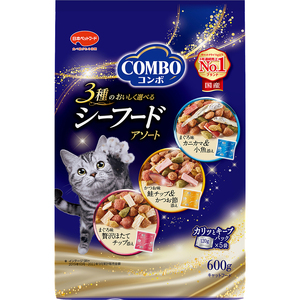 [ペットフード]日本ペットフード コンボ キャット シーフードアソート 600g(120g×5袋入) ×12袋(ケース)
