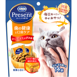 [ペットフード]日本ペットフード コンボプレゼント キャットおやつ 歯の健康と口臭ケア 42g(小分け14袋入り)×30袋(ケース)