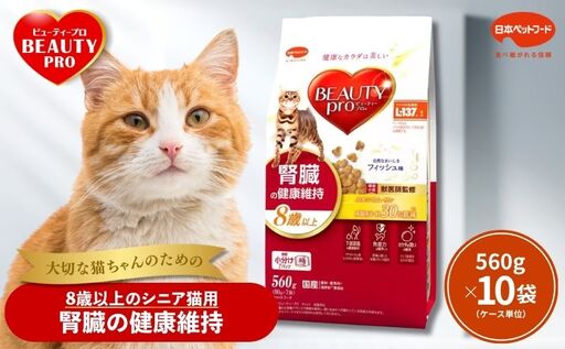 ビューティープロ キャット 腎臓の健康維持 8歳以上 560g ｘ10(ケース単位) キャットフード