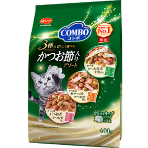コンボ キャット かつお節入りアソート 600g x12(ケース単位) キャットフード