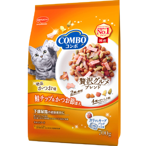 コンボ キャット かつお味・鮭チップ・かつお節添え 700g x12(ケース単位) キャットフード