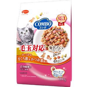 コンボ キャット 毛玉対応 かつお味・まぐろ節・かつお節添え 600g x12(ケース単位) キャットフード