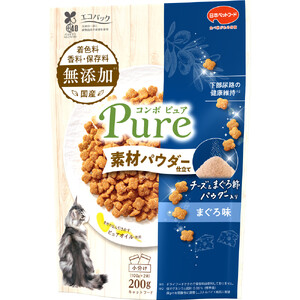 コンボ ピュア キャット まぐろ味・チーズ&まぐろ節パウダー仕立て 200g x12(ケース単位) キャットフード
