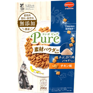 コンボ ピュア キャット チキン味・チーズ&まぐろ節パウダー仕立て 200g x12(ケース単位) キャットフード