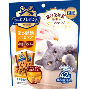 コンボ プレゼント キャット おやつ 歯の健康と口臭ケア お肉ミックス味 42g x30(ケース単位) キャットフード