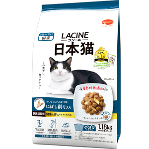 ラシーネ 日本猫 にぼし削り入り 1.18kg x8(ケース単位) キャットフード