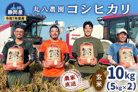 お米 令和7年度産静岡産コシヒカリ玄米5kg×2 米 コメ こしひかり コシヒカリ 玄米 袋井市 静岡県