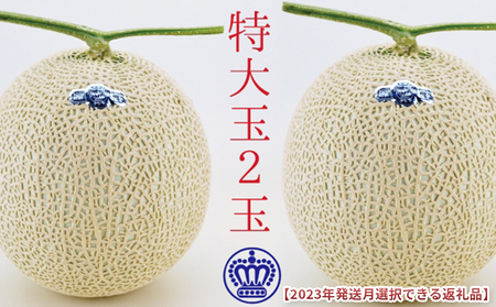 ★発送月選択できる返礼品★ 『クラウンメロン（白等級）特大玉 2玉』  メロン 人気 厳選 ギフト 贈り物 デザート グルメ 袋井市 2025年10月発送