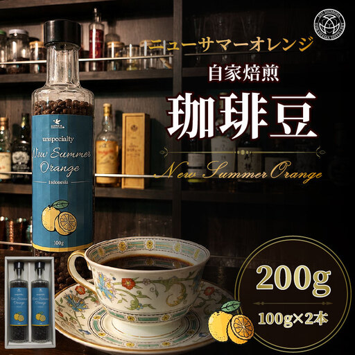 コーヒー豆 100g 2本 珈琲 自家焙煎 ニューサマーオレンジ