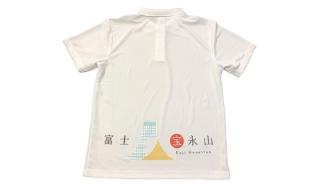 富士宝永山 ポロシャツ(横)ホワイト