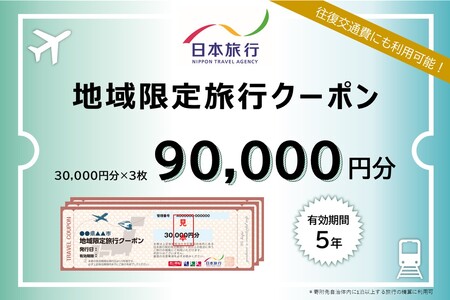 静岡県伊豆市　日本旅行　地域限定旅行クーポン90,000円分（チケット 旅行 宿泊券 ホテル 観光 旅行 旅行券 交通費 体験  宿泊 夏休み 冬休み 家族旅行 ひとり カップル 夫婦 親子 トラベルクーポン 伊豆旅行）