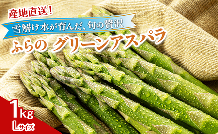 2026年夏発送! [JAふらの厳選]富良野産 グリーンアスパラ Lサイズ 約1kg アスパラ 野菜 アスパラガス