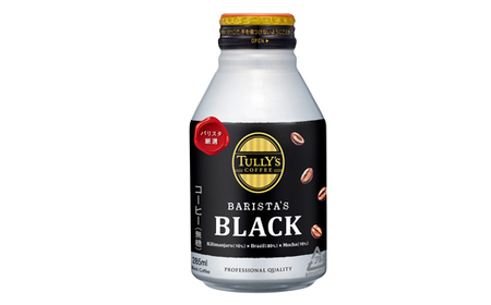 131-10000 [定期便3か月]TULLY'S COFFEE(タリーズコーヒー) BARISTA'S BLACK 285ml ×24本 缶コーヒー