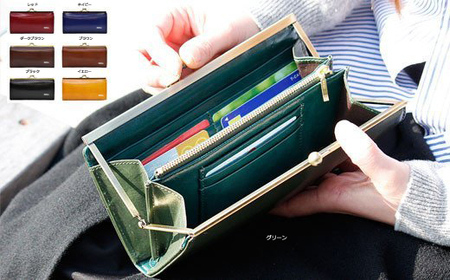 牛革がま口 ロングウォレット Italy Leather 静岡県 牧之原市 Revolla