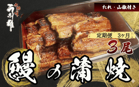 [定期便 3ヶ月] うなぎ 蒲焼 国産 うな雄 三尾 静岡県 牧之原市 うな雄