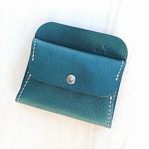 [ハンドメイド]やわら革財布(グリーン)_装飾品・工芸品 財布 服飾小物 _