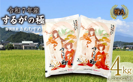 令和7年産 新米 するがの極 きぬむすめ 4kg 2kg × 2袋 特A ラブライブ!サンシャイン!! 米