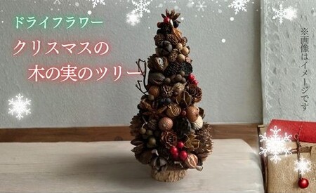 2G14ドライフラワー クリスマス木の実ツリー