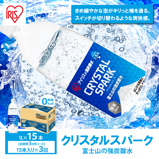 強炭酸水 3ヶ月定期便 1L×1箱 15本入 炭酸
