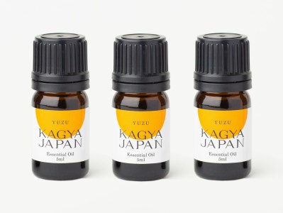 43-4 KAGYA JAPAN　エッセンシャルオイル【YUZU】（5ml×３本セット）