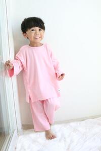 【日本製】点滴　X線検査対応　両肩スナップ・パジャマ（ピンク）サイズ120