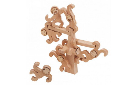 木のおもちゃ  ＭＯＣＣＯ ぶら下がりお猿だョ！全員集合 木製 知育  日本製 プレゼント お祝い 対象年齢3歳から