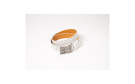 BUNCUREY　総柄PTベルト（BM23SS-08-020）〈ホワイト〉