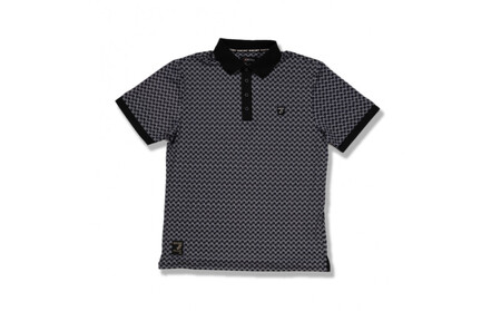 BUNCUREY　ゴルフウェア　モノグラム半袖ポロシャツ（BM23SS-01-006）ブラック／サイズ5