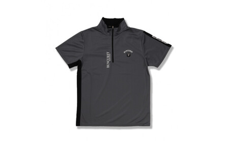 BUNCUREY　ゴルフウェア　ジップアップ半袖モックネック（BM23SS-02-008）グレー／サイズ6