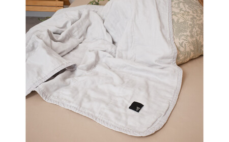 5重ガーゼキルトケット シングル(アッシュグレー)