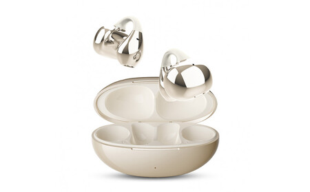 [2025年モデル] 空気伝導イヤホン Bluetooth5.4 TWS [ベージュ]ワイヤレスイヤホン イヤーカフ型 挟み込み 耳を塞がない ENC ノイズキャンセリング 単一指向性 自動ペアリング HiFi高音質 充電ケース付き 安定装着 防水防滴 軽量設計 日本語取扱説明書 [PL保険加入済み製品・安心]