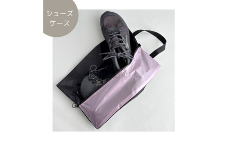 [Lサイズ・薄紫]軽量ナイロン登山靴ケース シューズケース 着替えポーチ 旅行用 アウトドア ショートブーツ
