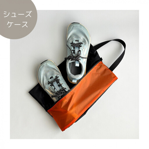 【Mサイズ・橙色】軽量ナイロンシューズケース　着替えポーチ　上靴袋
