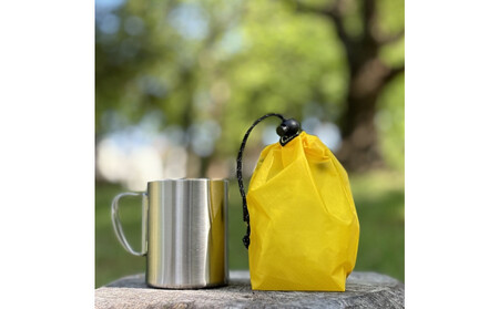 [XS 0.5L・黄色] 手のひらサイズの軽量ナイロン巾着袋