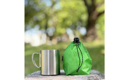 [XS 0.5L・緑] 手のひらサイズの軽量ナイロン巾着袋