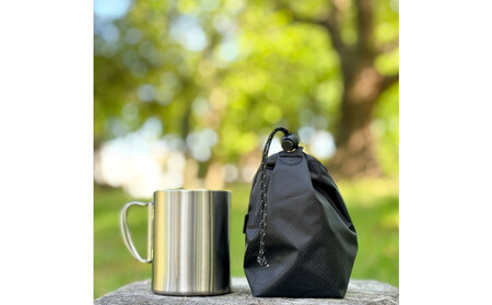 [XS 0.5L・黒] 手のひらサイズの軽量ナイロン巾着袋