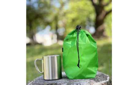 [S 1.5L・緑] キャンプで大活躍!トイレットペーパーホルダー 小さめナイロン巾着袋 シンプル巾着