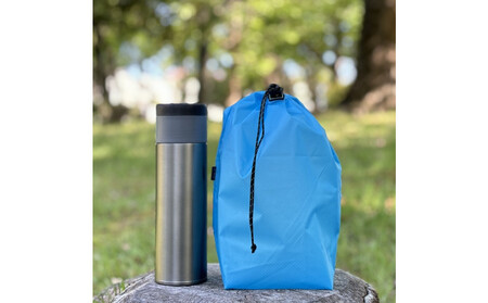 [M・3L・水色] 大きめナイロン巾着袋 スタッフバッグ スタッフサック バッグインバッグ 着替え袋